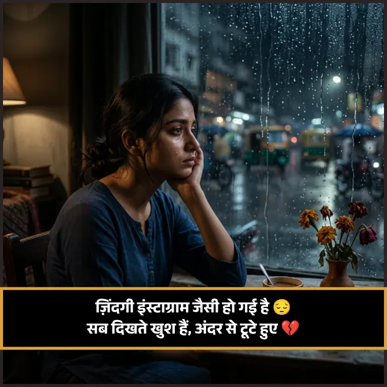Sad Shayari 😭 Life 2 Line Instagram for Girl Copy and Paste